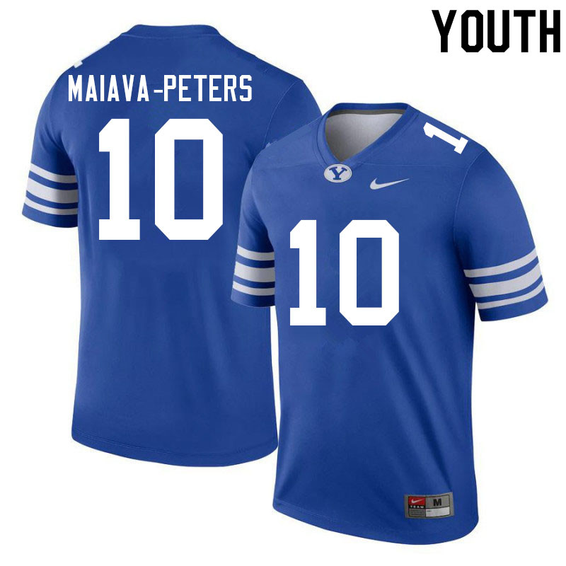 Youth #10 Sol-Jay Maiava-Peters BYU Cougars College Football Jerseys Sale-Royal - Click Image to Close